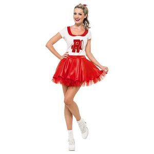 Grease Womens/Ladies Sandy Olsson Cheerleader Costume / White/Red